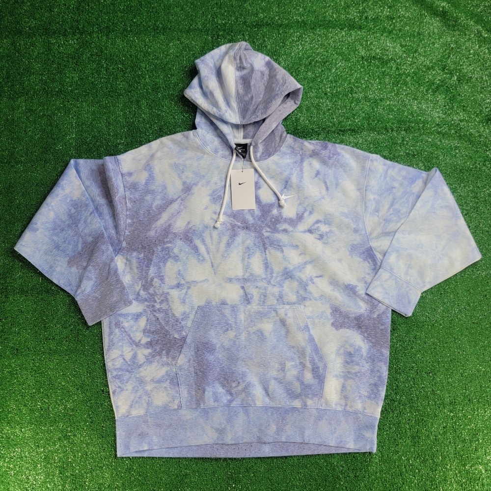 Nike Icon Clash Women's Pullover Dri-Fit Tie Die Hoodie Size Large White Purple